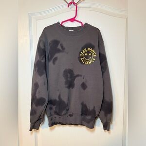 Star Dance Alliance Crewneck Sweatshirt Tie Dye Gray Black Child Medium